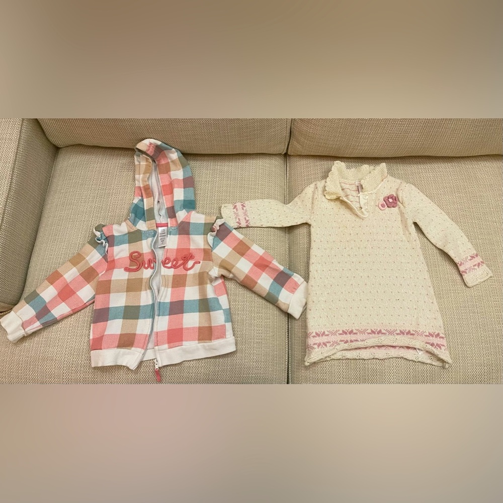 Toddlers girls' sweaters for 2-3 years old 2PCS